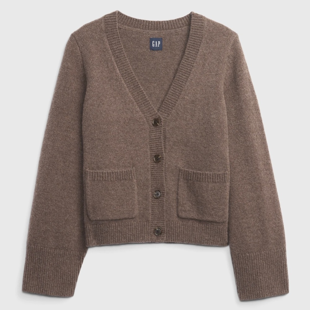 Gap CashSoft Pocket Cardigan in Cozy Brown Medium